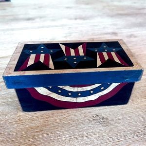 🇺🇸 American Flag Wooden Storage Box